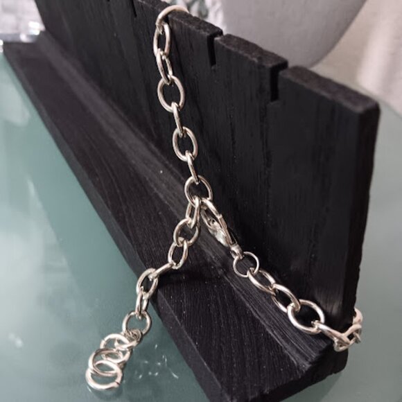 DESIGNER Vintage Silver White Pearl Clear Crystal Cluster Chain Bracelet - Picture 6 of 6